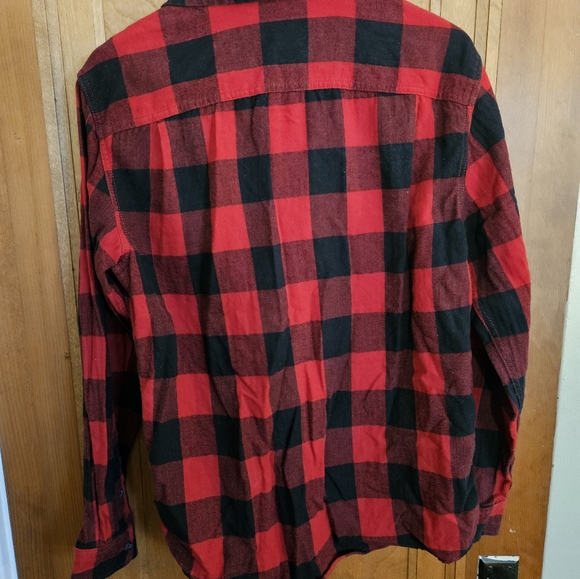 George Red Black Plaid Flannel Men's Buttondown M (38-40) - Picture 3 of 5